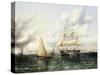 New York Harbour-James E. Buttersworth-Stretched Canvas