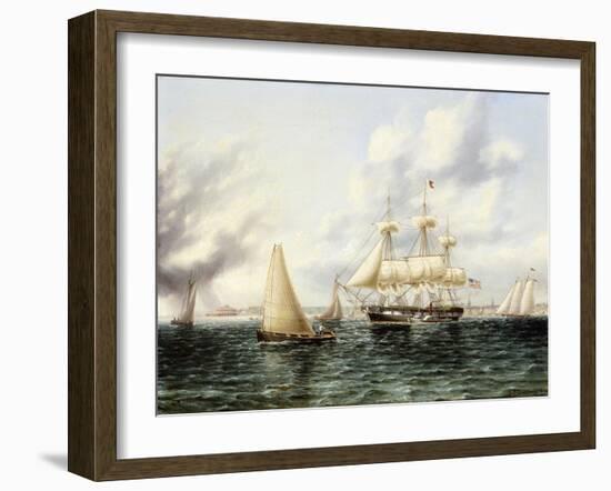 New York Harbour-James E. Buttersworth-Framed Giclee Print
