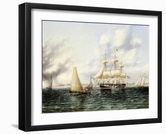 New York Harbour-James E. Buttersworth-Framed Giclee Print