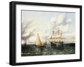 New York Harbour-James E. Buttersworth-Framed Giclee Print