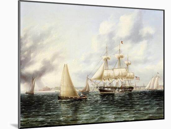 New York Harbour-James E. Buttersworth-Mounted Giclee Print