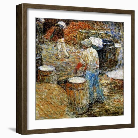 New York, Hod Carriers, 1900-Childe Hassam-Framed Giclee Print