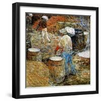 New York, Hod Carriers, 1900-Childe Hassam-Framed Giclee Print