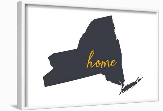 New York - Home State - White-Lantern Press-Framed Art Print