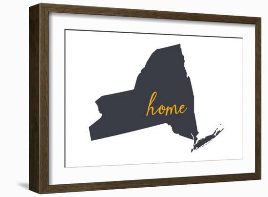 New York - Home State - White-Lantern Press-Framed Art Print