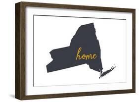 New York - Home State - White-Lantern Press-Framed Art Print