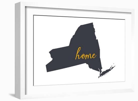 New York - Home State - White-Lantern Press-Framed Art Print