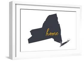 New York - Home State - White-Lantern Press-Framed Art Print