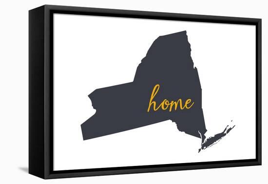 New York - Home State - White-Lantern Press-Framed Stretched Canvas