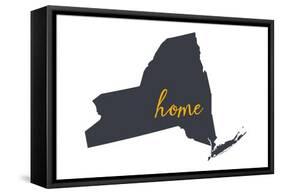 New York - Home State - White-Lantern Press-Framed Stretched Canvas