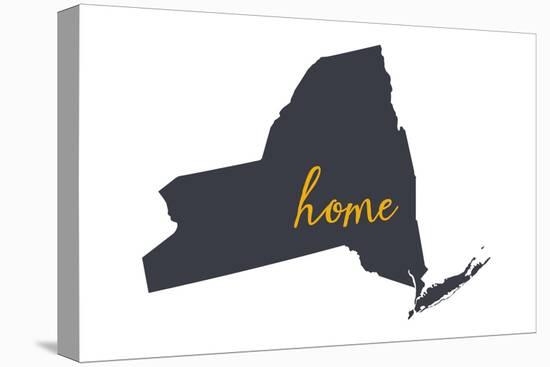 New York - Home State - White-Lantern Press-Stretched Canvas