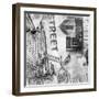 New York Intersection B&W-Sara Abbott-Framed Art Print