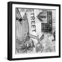 New York Intersection B&W-Sara Abbott-Framed Art Print