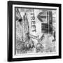 New York Intersection B&W-Sara Abbott-Framed Art Print