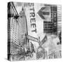 New York Intersection B&W-Sara Abbott-Stretched Canvas