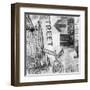 New York Intersection B&W-Sara Abbott-Framed Art Print