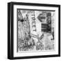 New York Intersection B&W-Sara Abbott-Framed Art Print