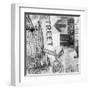 New York Intersection B&W-Sara Abbott-Framed Art Print