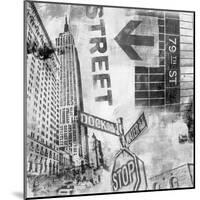 New York Intersection B&W-Sara Abbott-Mounted Art Print