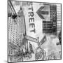 New York Intersection B&W-Sara Abbott-Mounted Art Print