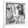 New York Intersection B&W-Sara Abbott-Framed Art Print