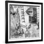 New York Intersection B&W-Sara Abbott-Framed Art Print