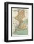 New York: Kings, Queens, Richmond, Rockland, Westchester, Putnam Counties, c.1895-Joseph Rudolf Bien-Framed Art Print