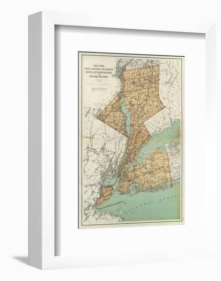 New York: Kings, Queens, Richmond, Rockland, Westchester, Putnam Counties, c.1895-Joseph Rudolf Bien-Framed Art Print