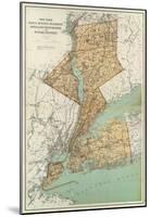 New York: Kings, Queens, Richmond, Rockland, Westchester, Putnam Counties, c.1895-Joseph Rudolf Bien-Mounted Art Print