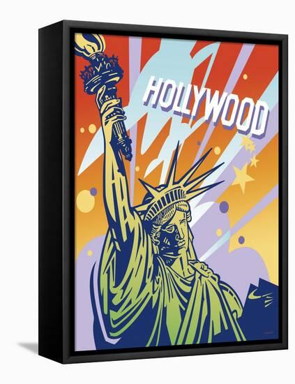 New York LA-David Chestnutt-Framed Stretched Canvas