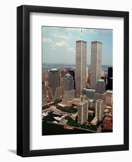 New York Landmarks Twin Towers-Ed Bailey-Framed Premium Photographic Print