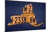 New York License Plate Map-Design Turnpike-Mounted Giclee Print