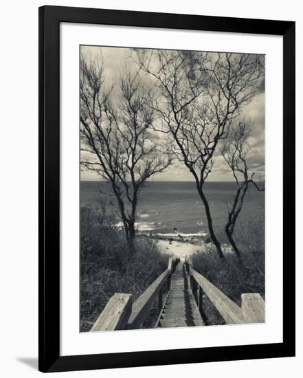 New York, Long Island, Cutchogue, Horton Point Lighthouse Stairs and Long Island Sound, USA-Walter Bibikow-Framed Photographic Print