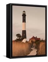 New York, Long Island, Fire Island, Robert Moses State Park, Fire Island Lighthouse, USA-Walter Bibikow-Framed Stretched Canvas