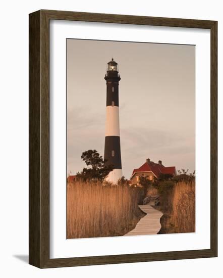 New York, Long Island, Fire Island, Robert Moses State Park, Fire Island Lighthouse, USA-Walter Bibikow-Framed Photographic Print