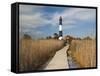 New York, Long Island, Fire Island, Robert Moses State Park, Fire Island Lighthouse, USA-Walter Bibikow-Framed Stretched Canvas