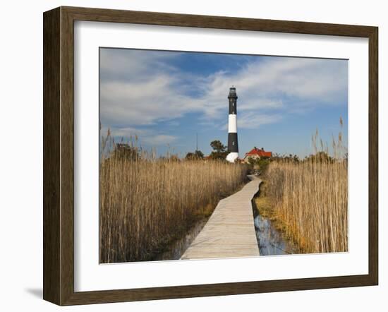 New York, Long Island, Fire Island, Robert Moses State Park, Fire Island Lighthouse, USA-Walter Bibikow-Framed Photographic Print