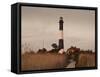 New York, Long Island, Fire Island, Robert Moses State Park, Fire Island Lighthouse, USA-Walter Bibikow-Framed Stretched Canvas