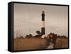 New York, Long Island, Fire Island, Robert Moses State Park, Fire Island Lighthouse, USA-Walter Bibikow-Framed Stretched Canvas