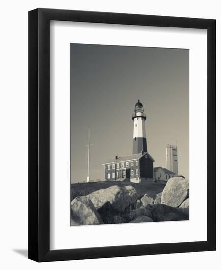 New York, Long Island, Montauk, Montauk Point Lighthouse, USA-Walter Bibikow-Framed Premium Photographic Print