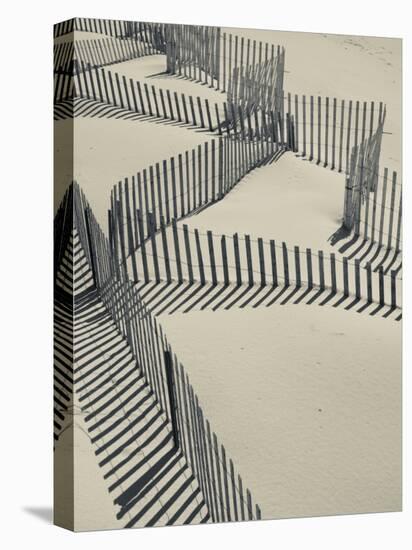 New York, Long Island, the Hamptons, Westhampton Beach, Beach Erosion Fence, USA-Walter Bibikow-Stretched Canvas