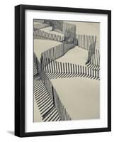 New York, Long Island, the Hamptons, Westhampton Beach, Beach Erosion Fence, USA-Walter Bibikow-Framed Photographic Print