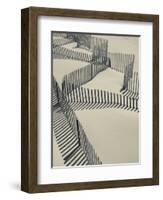 New York, Long Island, the Hamptons, Westhampton Beach, Beach Erosion Fence, USA-Walter Bibikow-Framed Photographic Print