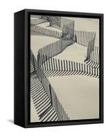 New York, Long Island, the Hamptons, Westhampton Beach, Beach Erosion Fence, USA-Walter Bibikow-Framed Stretched Canvas