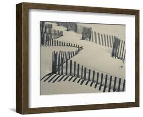 New York, Long Island, the Hamptons, Westhampton Beach, Beach Erosion Fence, USA-Walter Bibikow-Framed Photographic Print