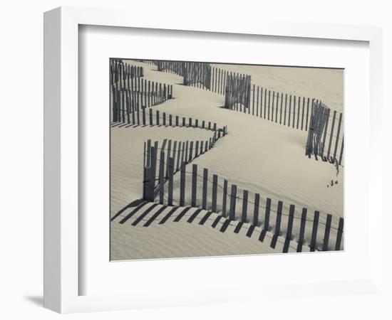 New York, Long Island, the Hamptons, Westhampton Beach, Beach Erosion Fence, USA-Walter Bibikow-Framed Photographic Print