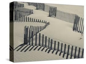 New York, Long Island, the Hamptons, Westhampton Beach, Beach Erosion Fence, USA-Walter Bibikow-Stretched Canvas