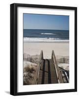 New York, Long Island, the Hamptons, Westhampton Beach, Beach View from Beach Stairs, USA-Walter Bibikow-Framed Photographic Print