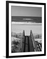 New York, Long Island, the Hamptons, Westhampton Beach, Beach View from Beach Stairs, USA-Walter Bibikow-Framed Premium Photographic Print