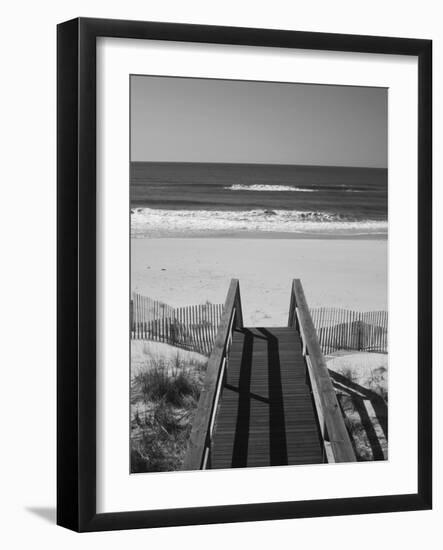 New York, Long Island, the Hamptons, Westhampton Beach, Beach View from Beach Stairs, USA-Walter Bibikow-Framed Premium Photographic Print